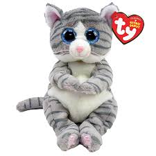Soft Toys 1: TY BEANIE MITZI GREY TABBY CAT