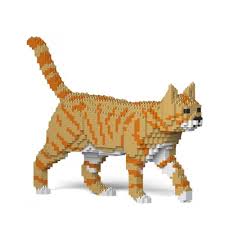 Jekca: Jekca Animals - Tabby Cat Ginger Walking 28cm