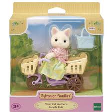 Sylvanian Families 5680 Floral Cat Mom and Bicycle