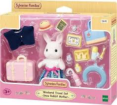Sylvanian Families 1: Sylvanian Families 5641 Weekend Travel Accessories Set With Snow Rabbit Mother