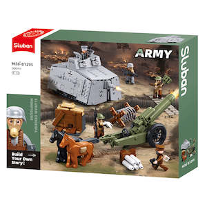 Army Building Block: Sluban M38 B1295 Army Assault Tank WWI 47Vs