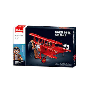Army Building Block: Sluban M38 B1292 Model bricks Fokker DR 1S 1/35 flying plane