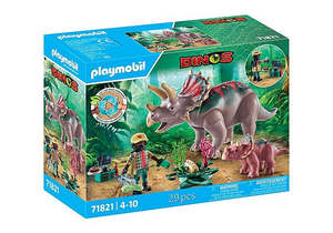 Playmobil 1: Playmobil 71821 Dinos Triceratops Family