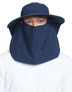 Apparel: Solbari Wide Brim with Face Shield Sun Hat UPF50+