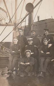 World Postcards: SHIPPING REAL PHOTO UNKNOWN LINE CREW POSTCARD