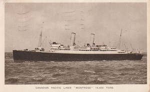 SHIPPING CANADIAN PACIFIC LINER MONTROSE POSTCARD