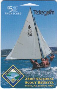 Telephone Cards: 1994 TELECOM 23RD NATIONAL SCOUTS REGATTA PICTON $5 PHONECARD