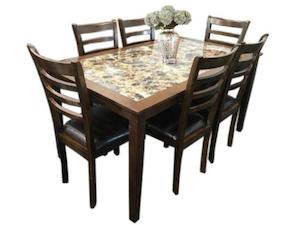 Dining Suites: Luxe Marble Dining Suite