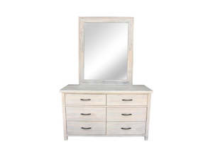 Bedside Tables Drawers: Acacia Dresser with Mirror