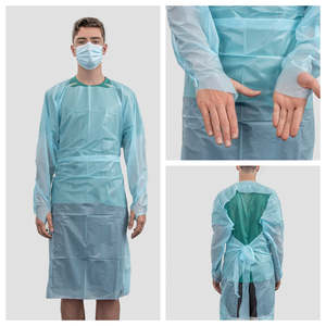 Medical Apparel: Thumbloop Gown - impervious - box of 100