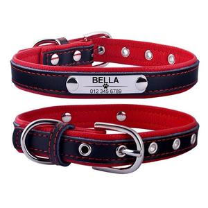 Pets Are Going Crazy: Leather Dog Collar With Personalised Engraved Nameplate