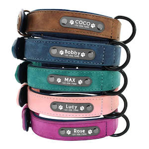 Pet Collars Leashes Harnesses: Personalised Custom Leather Dog Collar