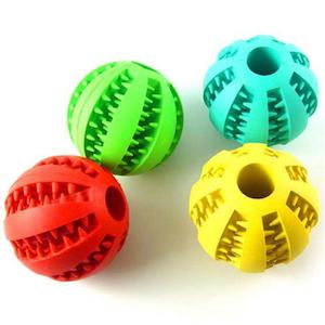 Pet Food Water Bowls Dispensers: Dog Food Rubber Ball Toy