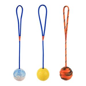 Pet Toys: Bite Resistant Rubber Dog Ball on a Rope