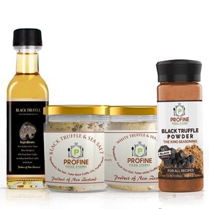 Products: Truffle Zest , Black Truffle Oil 100 cc & Truffle Salts Pack