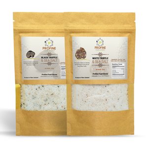 Two Eco Bags Together Tuber Black Truffle Sea Salt 400g And Tuber White Truffle Sea Salt