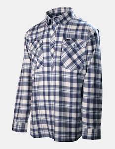 Men: Field Shirt Closed Front Blue