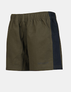 Station Shorts Juniors Dark Khaki Black