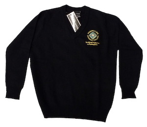 Products: Pompallier Catholic College VNeck Woollen Jersey by JBswear - Bethells Uniforms