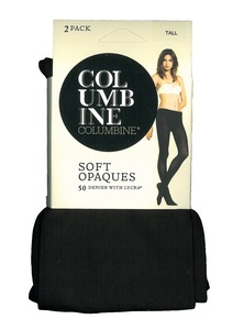 Products: Plain Black Girls Two Pack 50 Denier Opaque Stockings by Columbine END OF LINE - Bethells Uniforms
