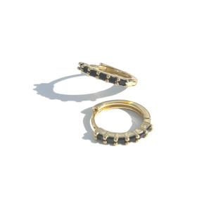 Lindi Kingi Black Baguette Huggies