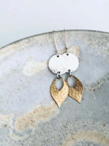 Twigg Chemistry 2 toned Disc Drop Earrings