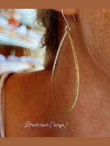 Twigg: Twigg Chemistry Hammered Tear Earrings - Large