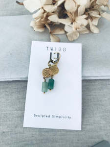 Twigg: Cylinder Pendant Stone Earring