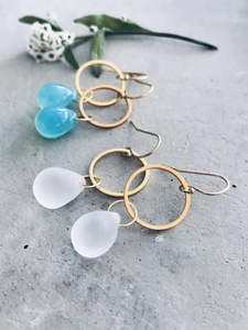 Twigg: Seaglass Circle Drop Earrings