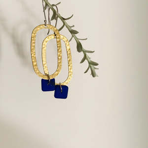 Brassy Seaglass Earrings