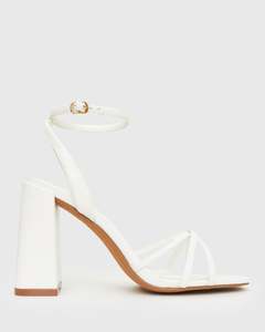 Womens Bridal Edit: PRE-ORDER SOLANA Strappy High Block Heel Sandals