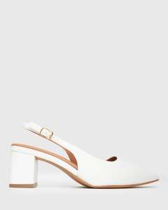 Wider Fit GUS Block Heel Slingback Pumps