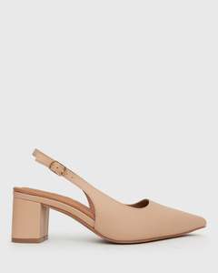 Wider Fit GUS Block Heel Slingback Pumps