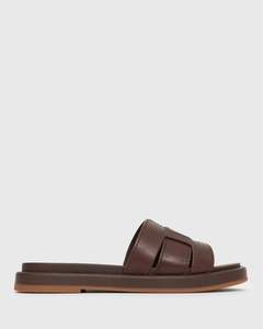 Womens Best Sellers: Wider Fit BELLA Leather Flat Slides