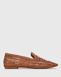 GABRIELA Leather Woven Loafers
