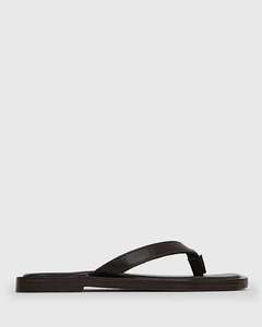 Womens Flat Sandals: CRUSH JUNIOR Leather Thong Sandals