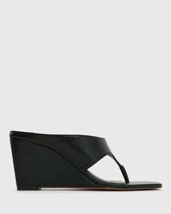 SELENE Square Toe Wedge Sandals