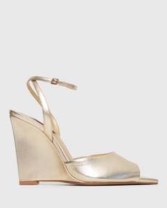 Womens Bridal Edit: PRE-ORDER KILDA Peep Toe Wedge Dress Sandals