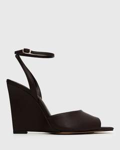 Womens Heeled Sandals: PRE-ORDER KILDA Peep Toe Wedge Dress Sandals