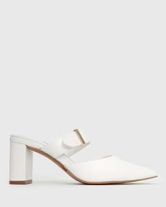 PRE-ORDER FREDRICK Block Heel Point Toe Mules