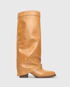 PRE-ORDER WINNIE Leather Cuffed Knee Boots