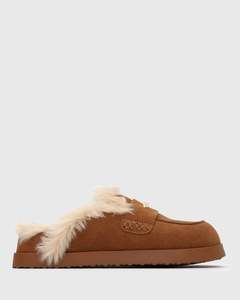 PRE-ORDER TOBY Suede Leather Fur-Lined Mules