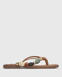 Womens New Arrivals: PRE-ORDER SALTWATER Leather Multi Beaded Thong Sandals