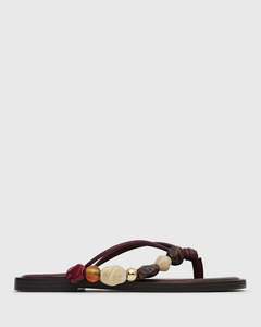 Womens Pre Order: PRE-ORDER SALTWATER Leather Multi Beaded Thong Sandals