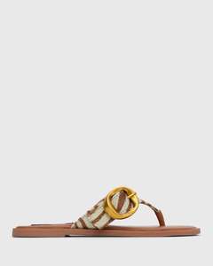 Womens Pre Order: PRE-ORDER RHODES Leather Buckle Thong Sandals