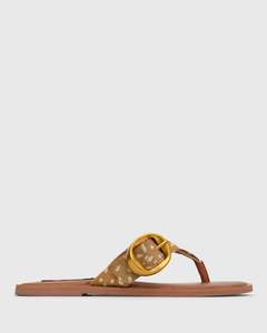 PRE-ORDER RHODES Leather Buckle Thong Sandals
