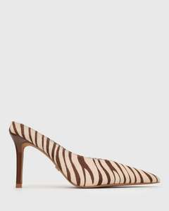 PRE-ORDER MATCHA Leather Pony Hair High Stiletto Mules