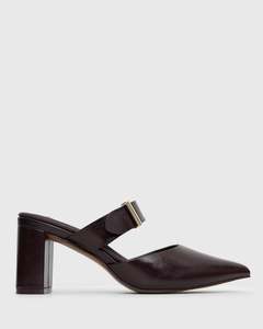 Womens Heels: PRE-ORDER FREDRICK Block Heel Point Toe Mules