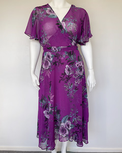 City Chic floral wrap dress