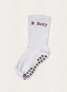 Betty Pilates Grip Sock - White